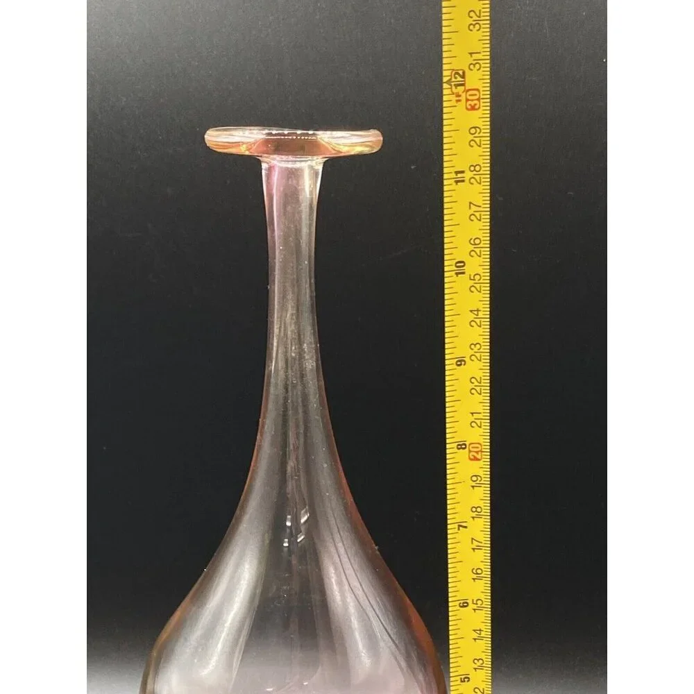 Kosta Boda Kjell Engman 11 1/2" Fidji Rainbow Art Glass Bottle Vase 48838 - Picture 9 of 16